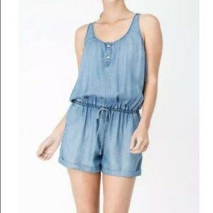 NWT Sneak Peek Chambray Denim Tie Waist Romper S